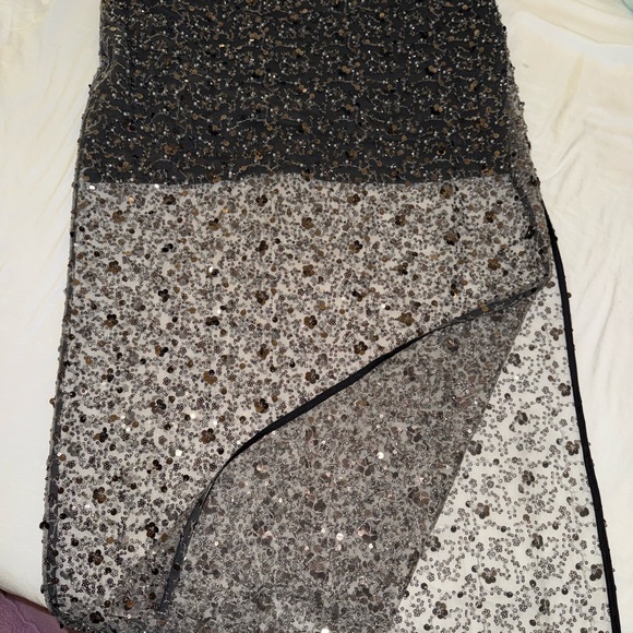 Avec Les Filles Sequin Mesh Slide Slit Skirt - Picture 3 of 4